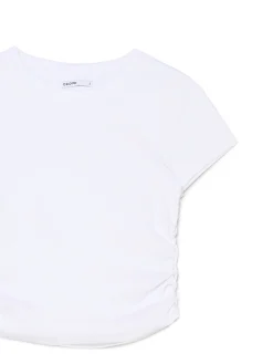 Cropp Koszulki, Topy*Biała prążkowana bluzka
