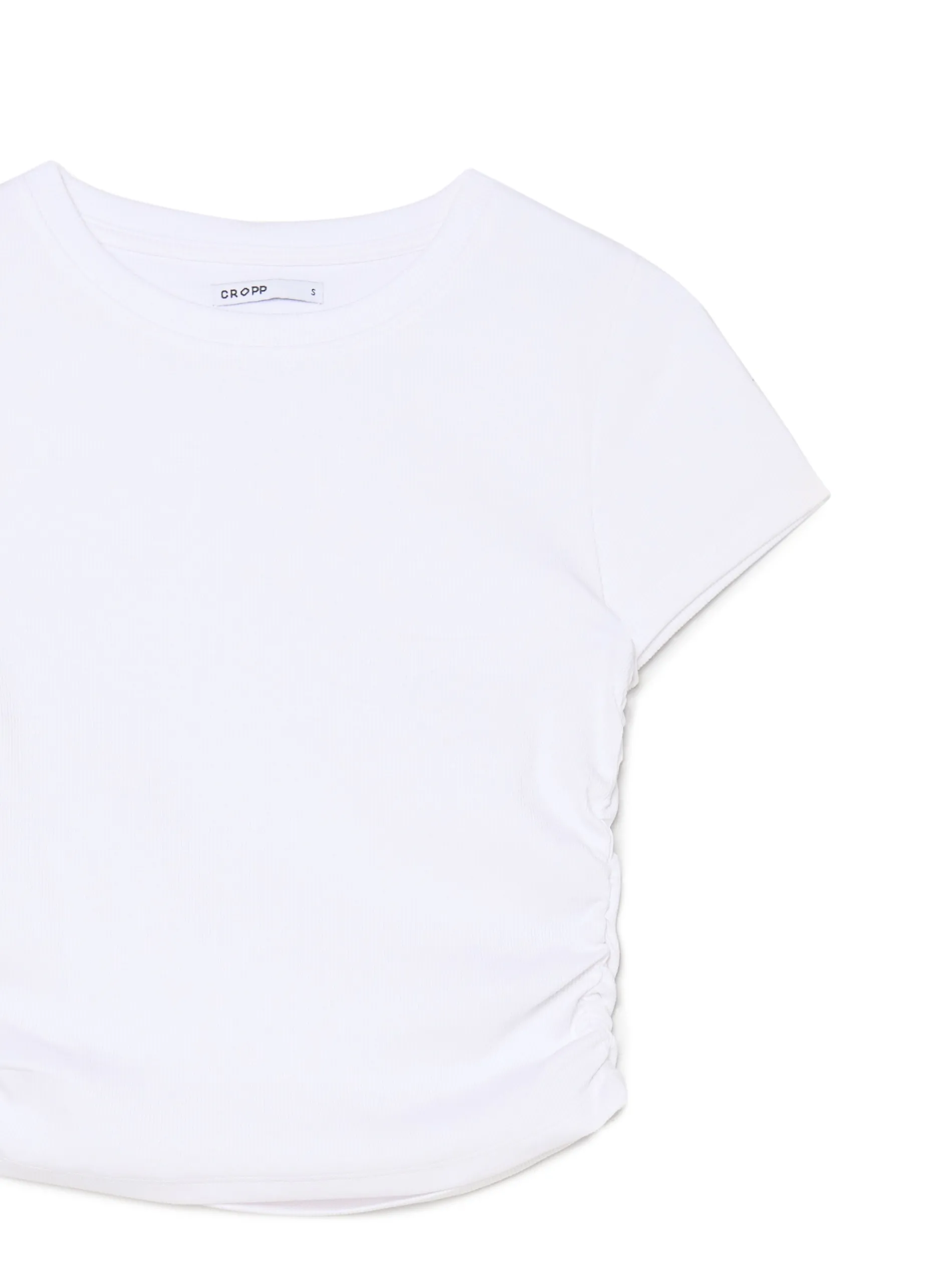 Cropp Koszulki, Topy*Biała prążkowana bluzka
