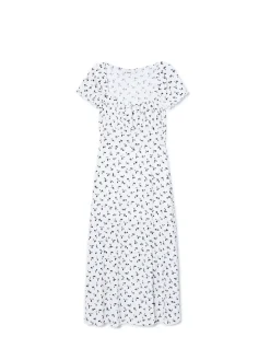 Cropp Sukienki, Kombinezony*Biała sukienka midi w kwiaty