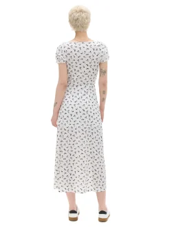 Cropp Sukienki, Kombinezony*Biała sukienka midi w kwiaty