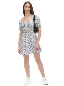 Cropp Sukienki, Kombinezony*Biała sukienka mini w kwiaty