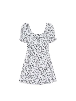 Cropp Sukienki, Kombinezony*Biała sukienka mini w kwiaty