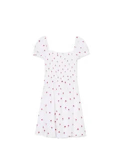 Cropp Sukienki, Kombinezony*Biała sukienka mini z bufiastymi rękawami