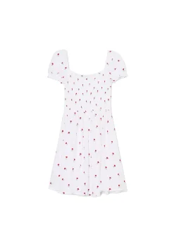 Cropp Sukienki, Kombinezony*Biała sukienka mini z bufiastymi rękawami