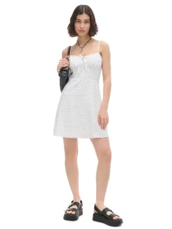 Cropp Sukienki, Kombinezony*Biała sukienka w groszki