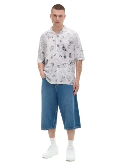 Cropp Koszule*Biała wiskozowa koszula z nadrukiem