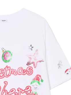 Cropp Ubrania Świąteczne|Koszulki, Topy*Biała świąteczna koszulka