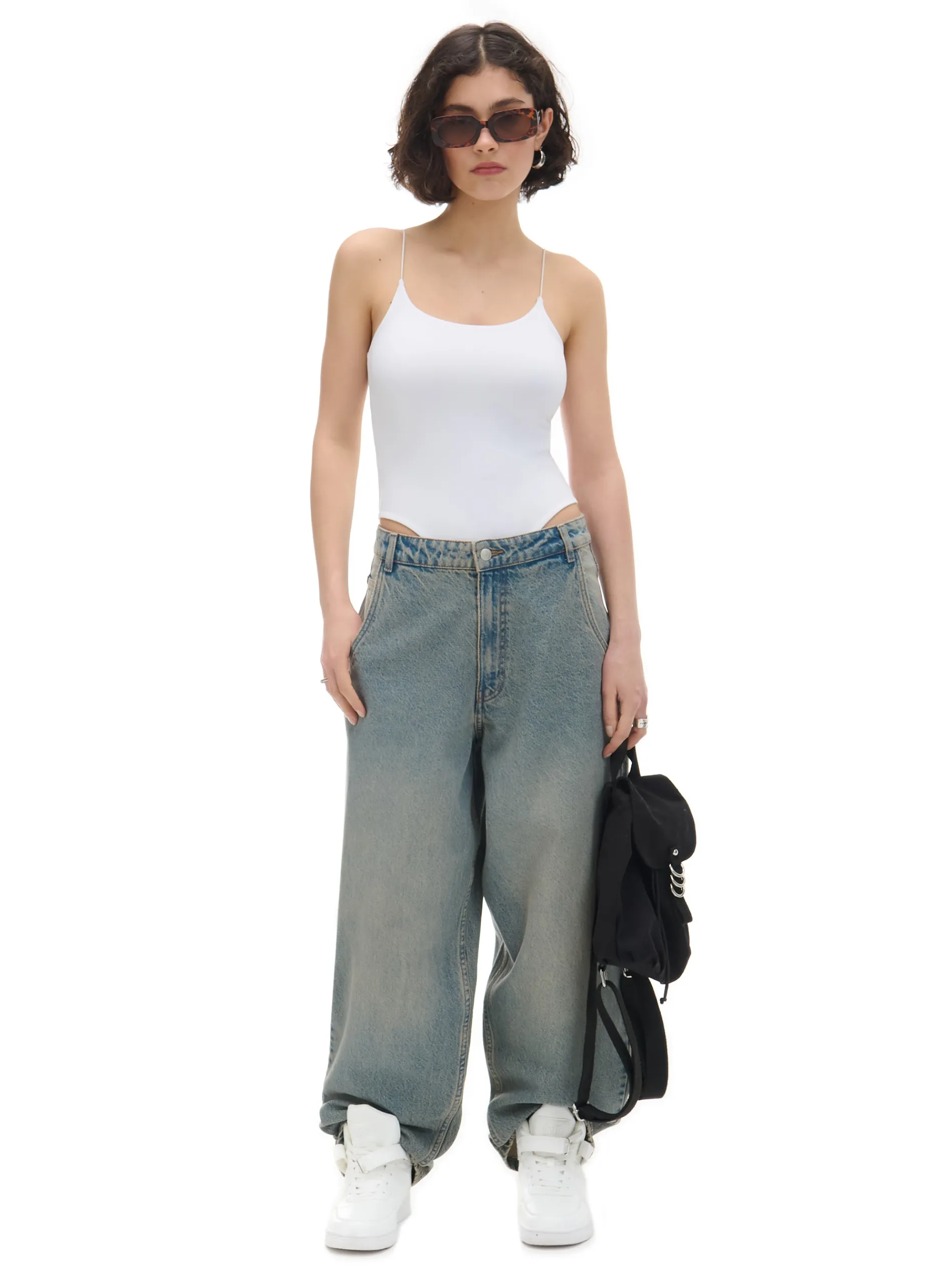 Cropp Koszulki, Topy*Białe body na ramiączkach