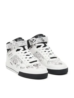 Cropp Sneakersy|Za Kostkę*Białe sneakersy z nadrukami