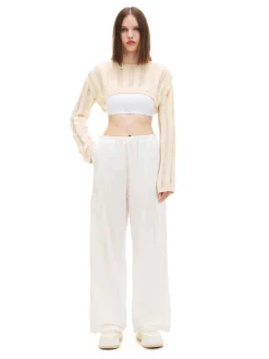 Cropp Spodnie*Białe spodnie cargo