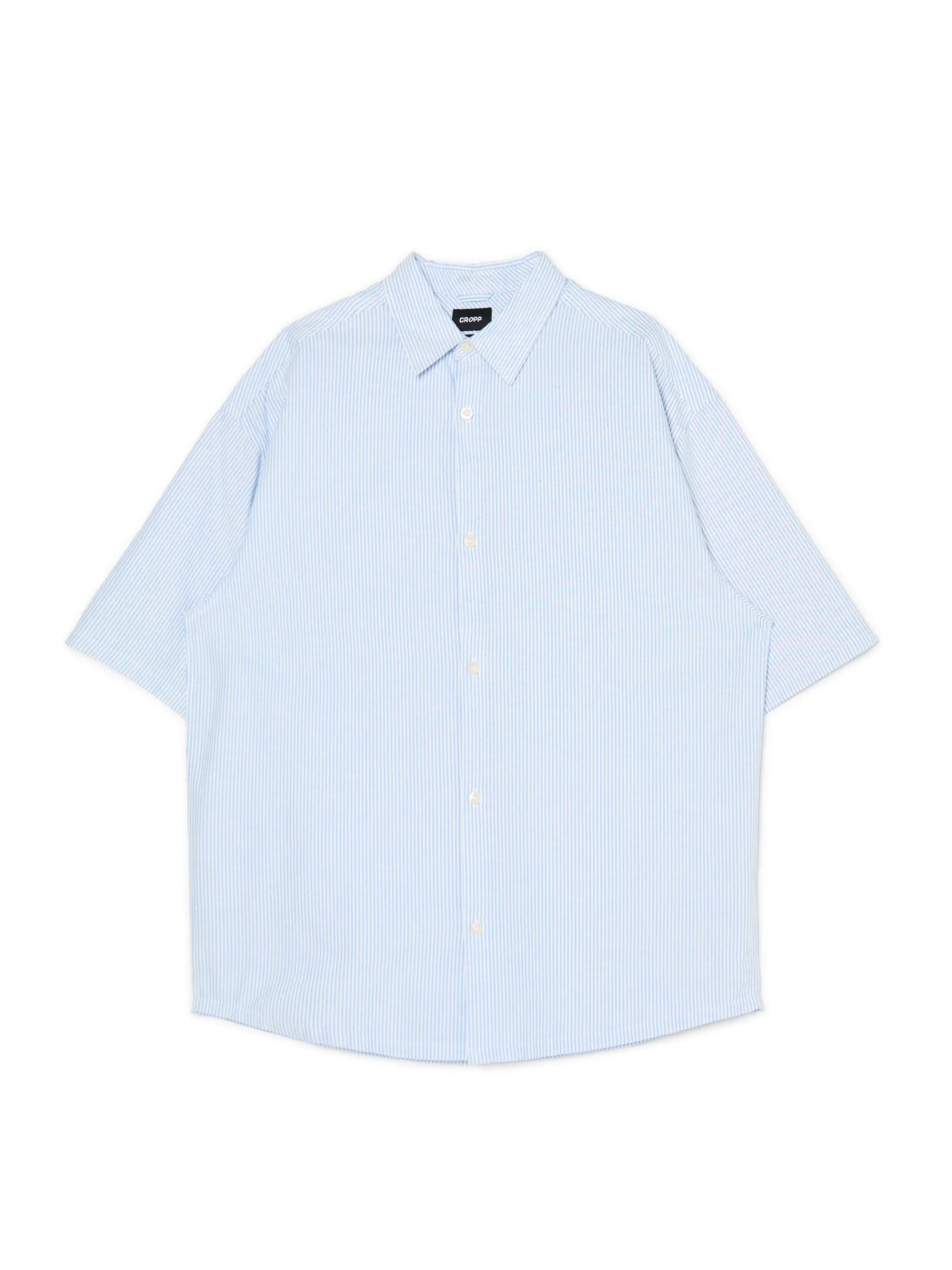 Cropp Koszule*Biało-błękitna koszula z krótkim rękawem