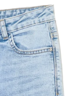 Cropp Jeansy*Błękitne jeansy skinny z przetarciami