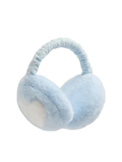 Cropp Czapki*Błękitne ocieplane nauszniki z sercem