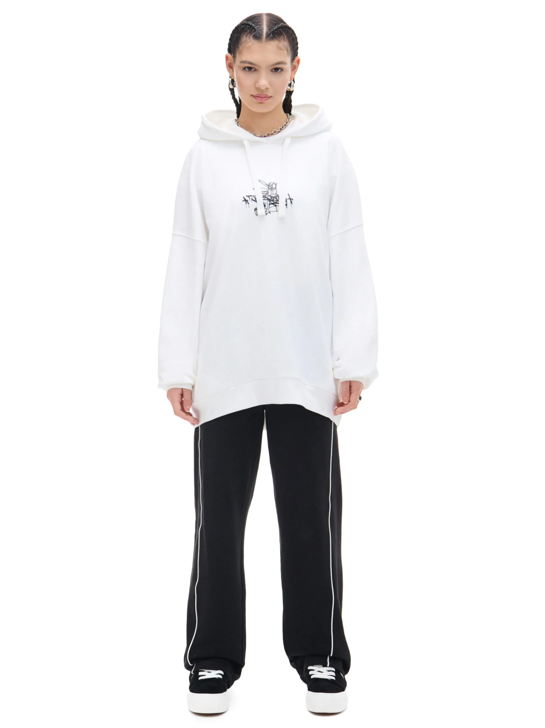 Cropp Bluzy*Bluza hoodie oversize z nadrukiem