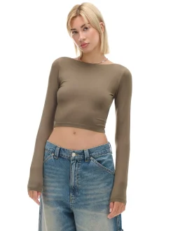 Cropp Koszulki, Topy*Bluzka longsleeve z wiskozą