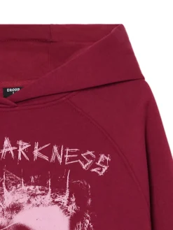 Cropp Bluzy|Sety*Bordowa bluza z kapturem i nadrukiem