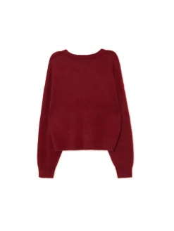 Cropp Swetry*Bordowy gładki sweter