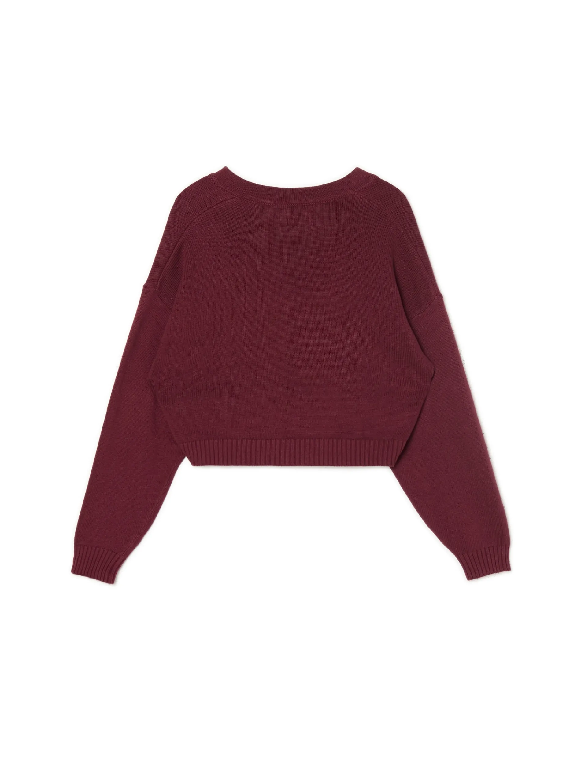 Cropp Swetry*Bordowy kardigan z agrafkami