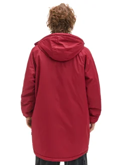 Cropp Kurtki Zimowe|Kurtki, Płaszcze*Bordowy płaszcz z kapturem