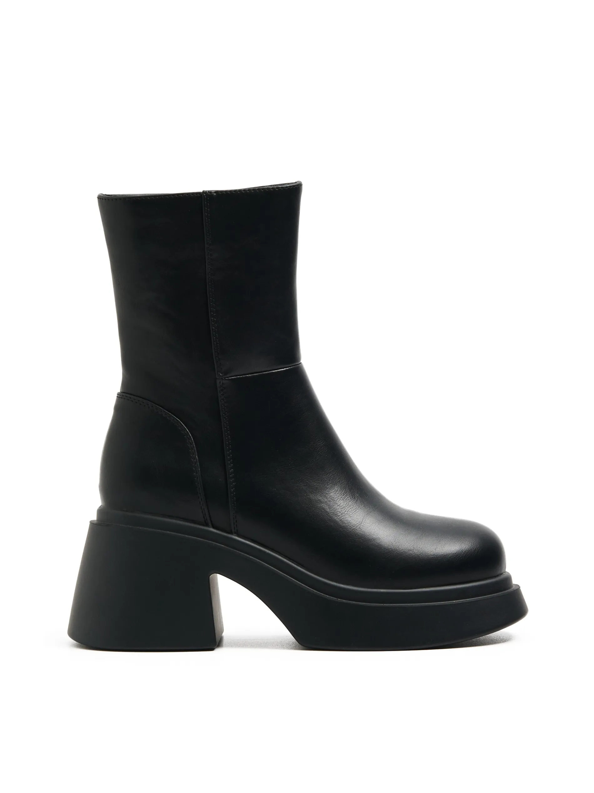 Cropp Botki, Trzewiki*Botki z imitacji skóry na słupku