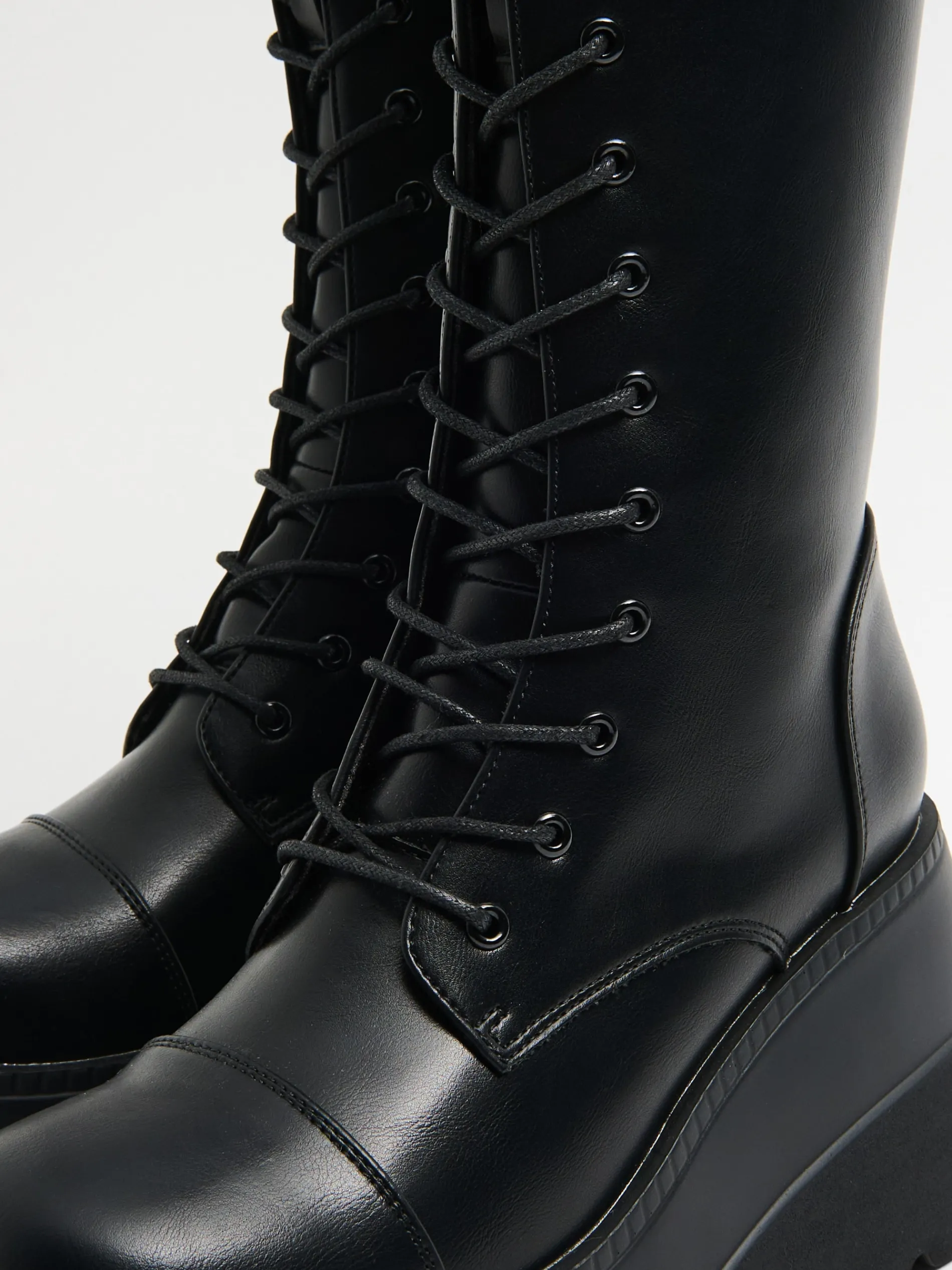 Cropp Botki, Trzewiki*Botki z imitacji skóry na platformie