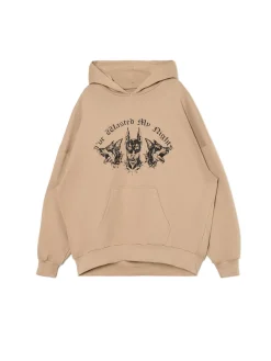 Cropp Unisex|Unisex*Brązowa bluza hoodie z dobermanami UNISEX