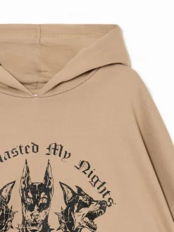 Cropp Unisex|Unisex*Brązowa bluza hoodie z dobermanami UNISEX