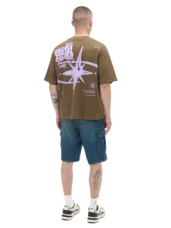 Cropp Koszulki*Brązowa koszulka z nadrukiem