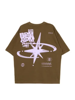 Cropp Koszulki*Brązowa koszulka z nadrukiem