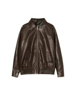 Cropp Kurtki, Płaszcze*Brązowa kurtka bomber z efektem znoszenia