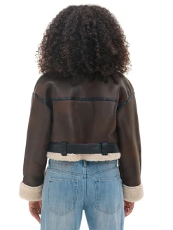 Cropp Kożuszki, Futerka|Kurtki, Płaszcze*Brązowa kurtka z imitacji skóry