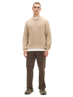 Cropp Spodnie*Brązowe spodnie z kieszeniami cargo