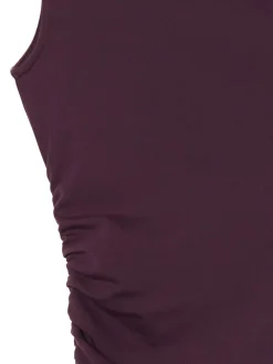 Cropp Sukienki, Kombinezony*Burgundowa sukienka maxi z marszczeniem