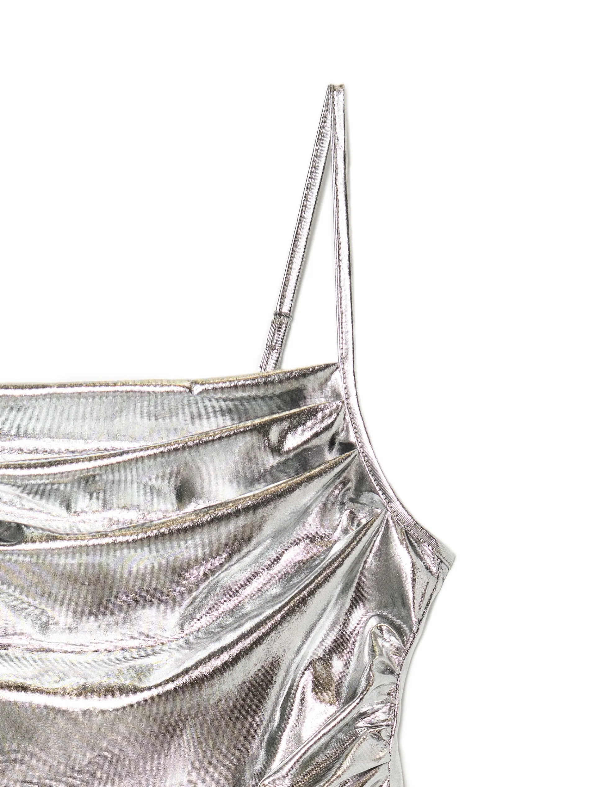 Cropp Koszulki, Topy*Błyszczący srebrny top