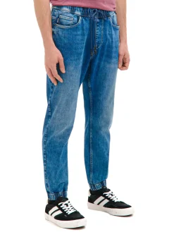 Cropp Jeansy*Ciemnoe jeansowe joggery