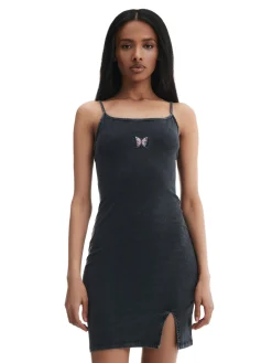 Cropp Sukienki, Kombinezony*Ciemnoszara sukienka na ramiączkach