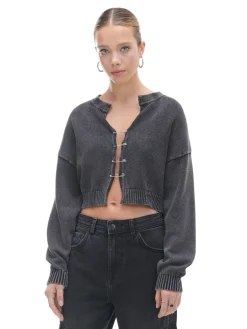 Cropp Swetry*Ciemno kardigan z agrafkami