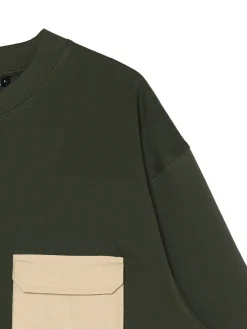 Cropp Koszulki*Ciemnozielona koszulka z kieszenią