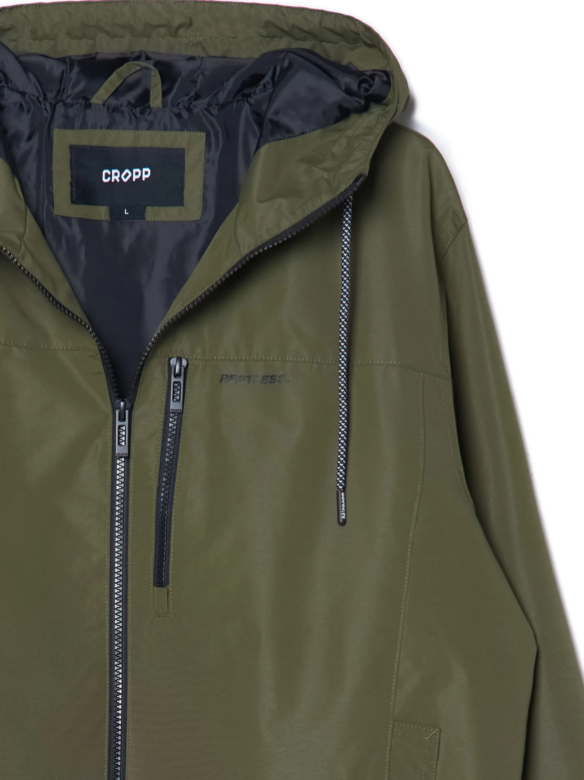 Cropp Kurtki, Płaszcze*Ciemnozielona kurtka z kapturem