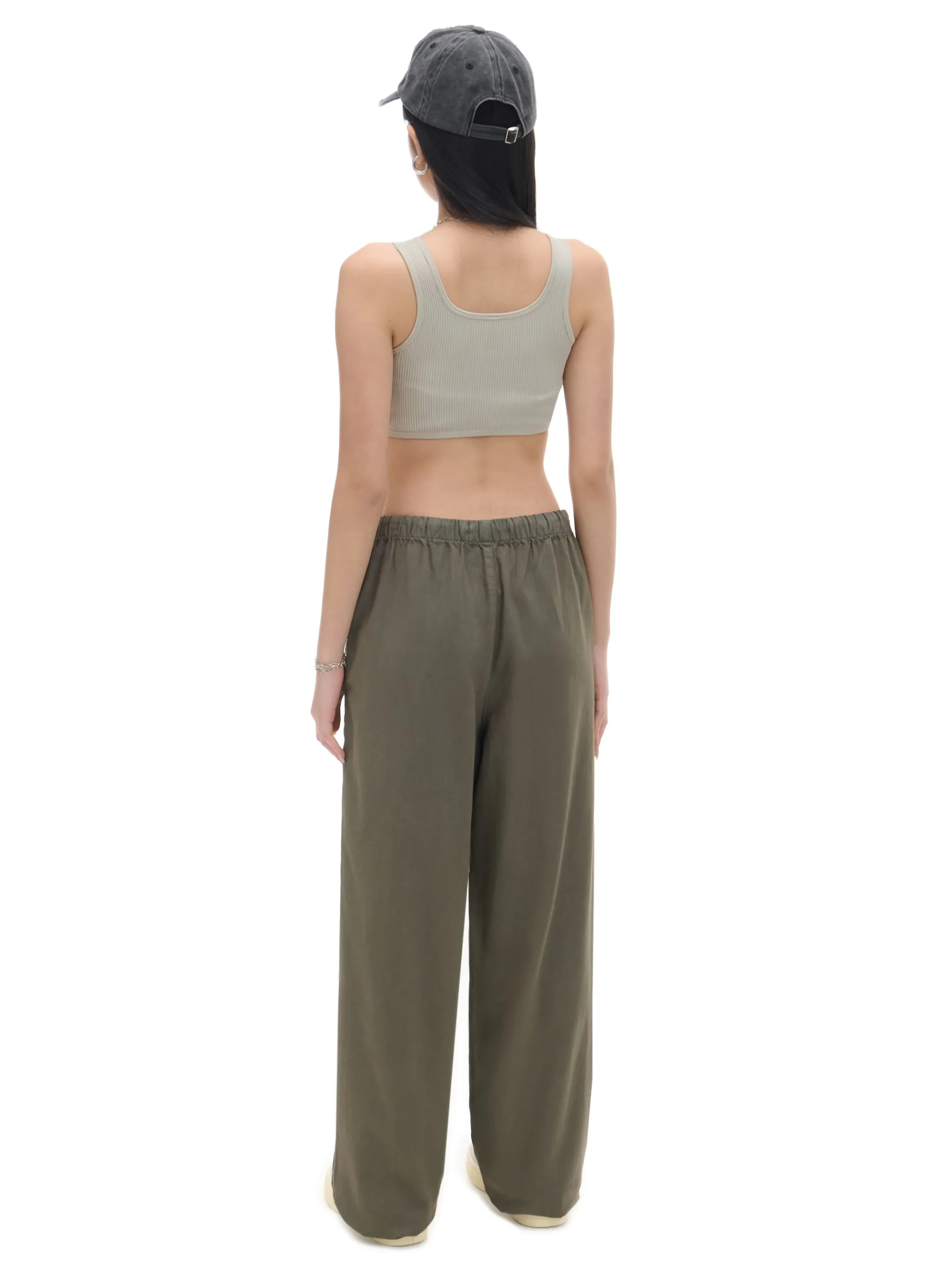 Cropp Jeansy*Ciemnozielone jeansy parachute