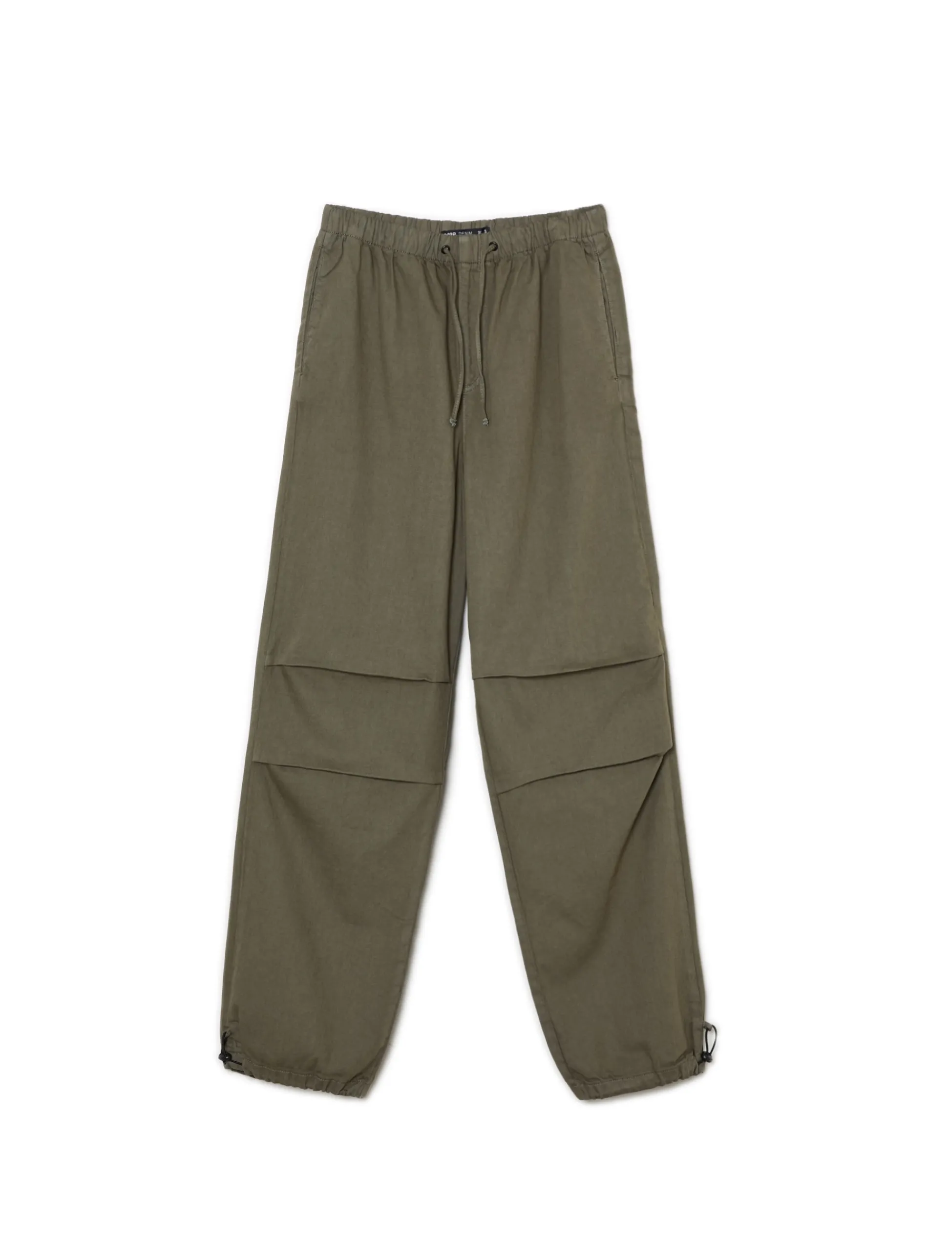 Cropp Jeansy*Ciemnozielone jeansy parachute