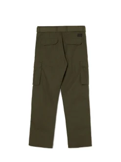 Cropp Spodnie*Ciemnozielone spodnie comfort z paskiem