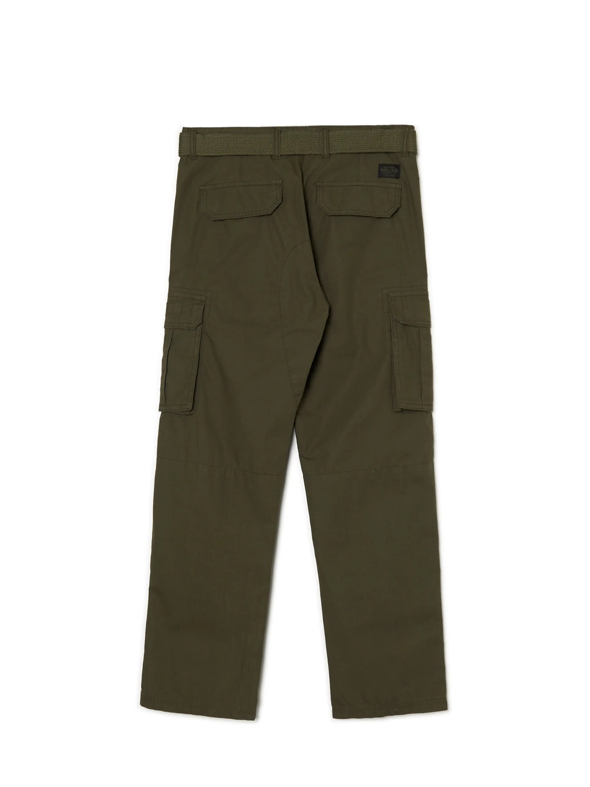 Cropp Spodnie*Ciemnozielone spodnie comfort z paskiem