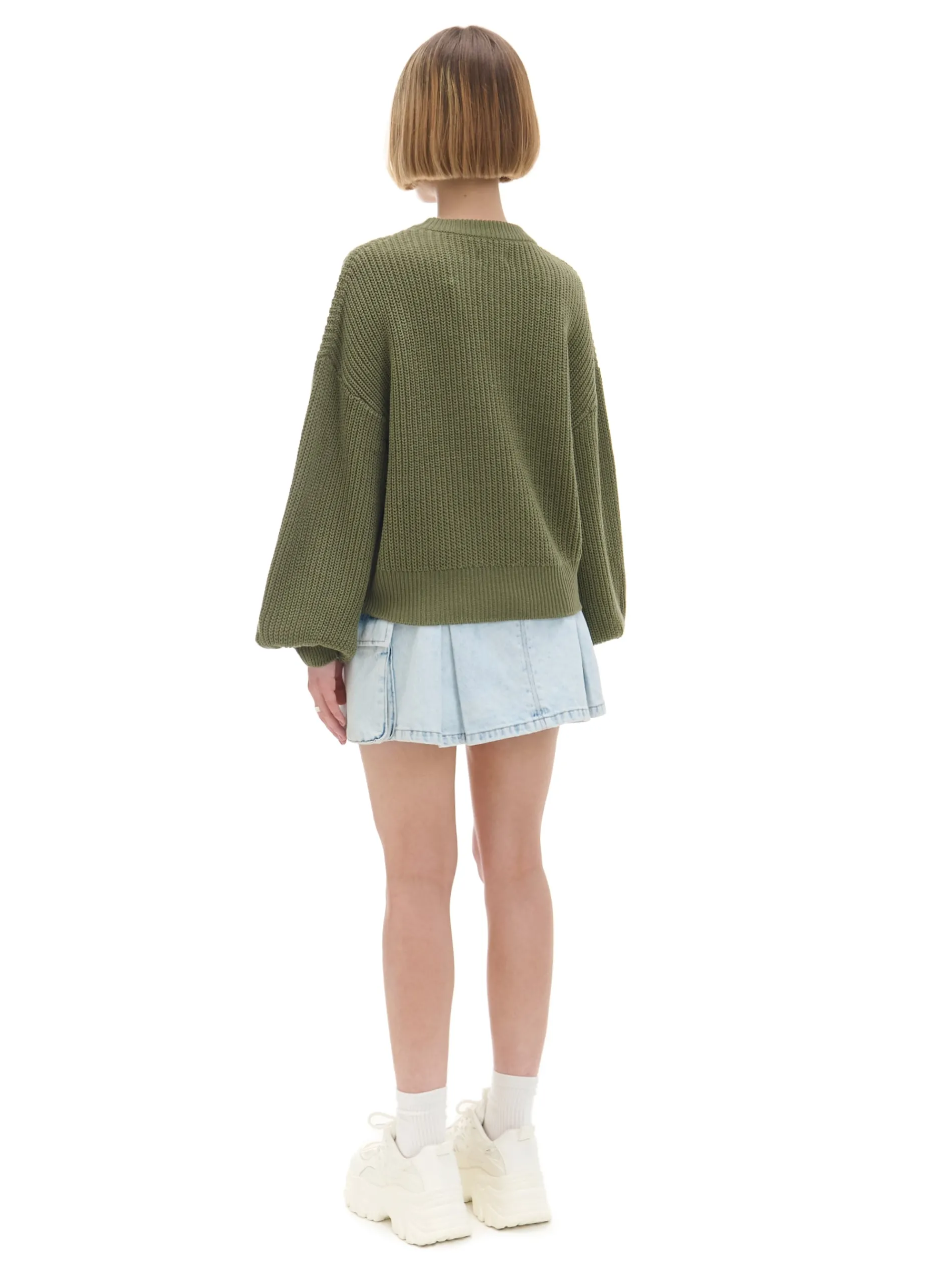 Cropp Swetry*Ciemno sweter z szerokim rękawem