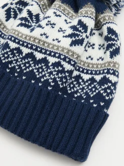 Cropp Czapki*Ciepła granatowa czapka z pomponem