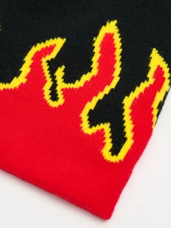 Cropp Czapki*Czapka beanie z nadrukiem płomieni