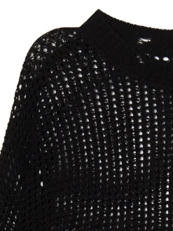 Cropp Swetry*Czarna ażurowa sukienka