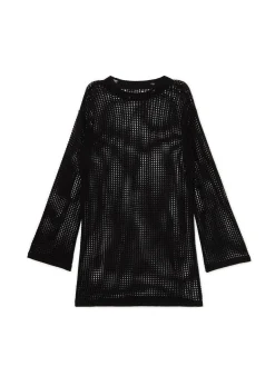Cropp Swetry*Czarna ażurowa sukienka