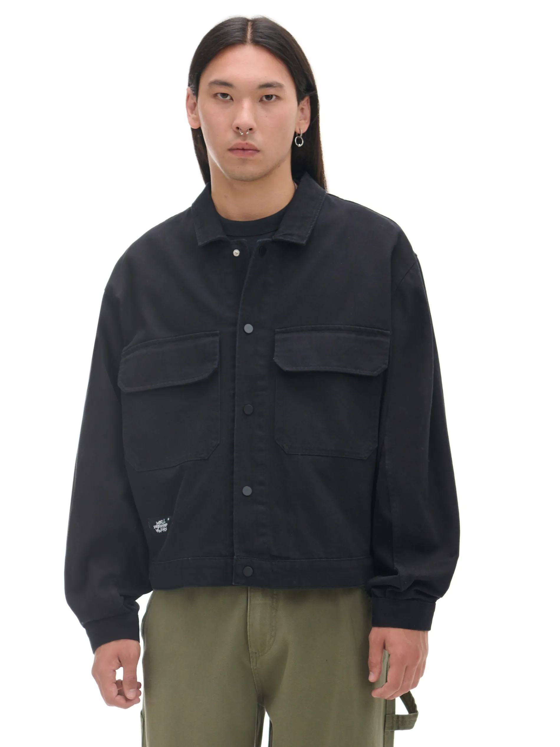 Cropp Kurtki, Płaszcze|Denim*Czarna bawełniana kurtka katanka