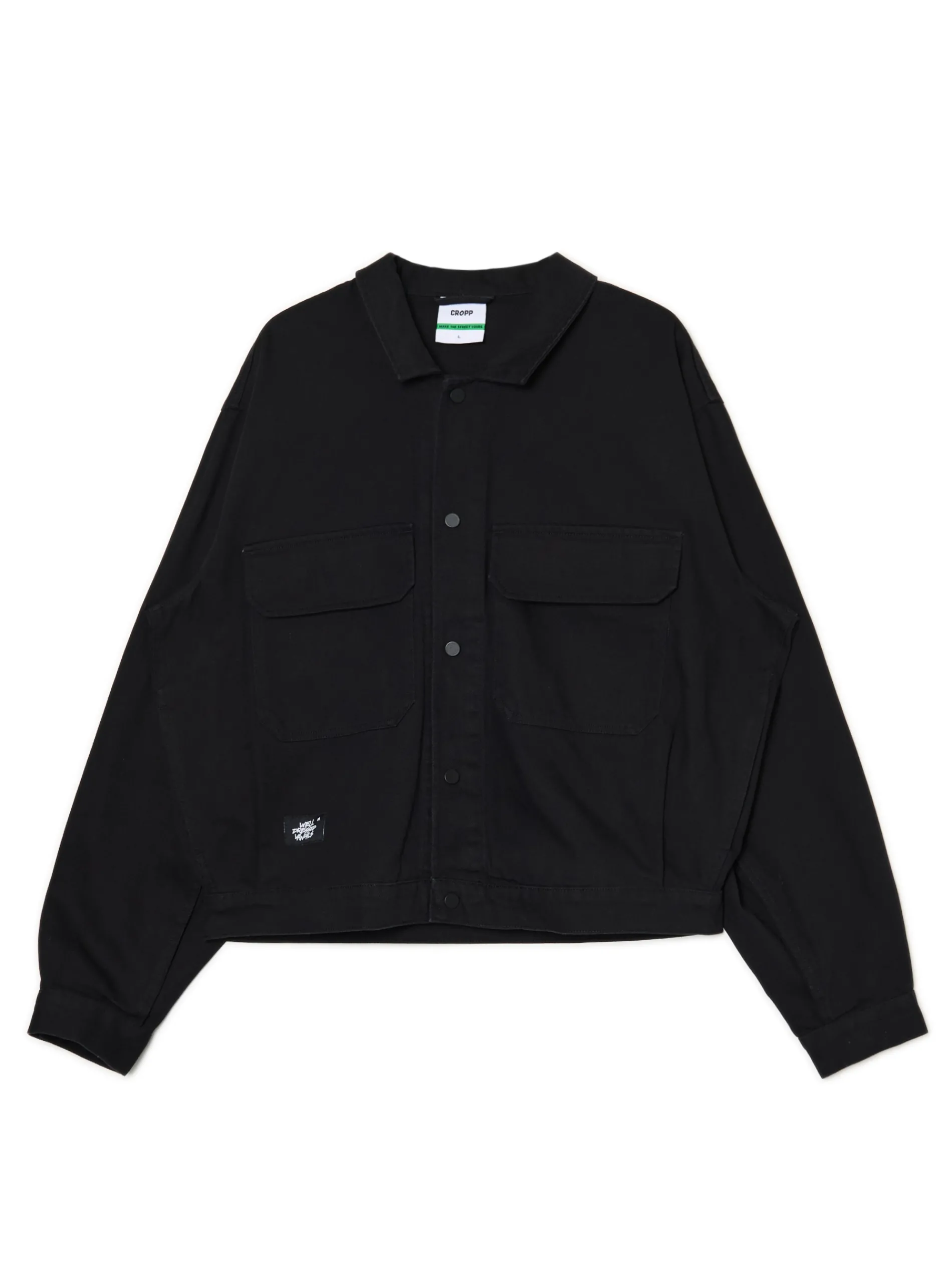 Cropp Kurtki, Płaszcze|Denim*Czarna bawełniana kurtka katanka
